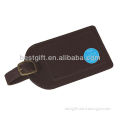 can do logo brown custom leather luggage tags